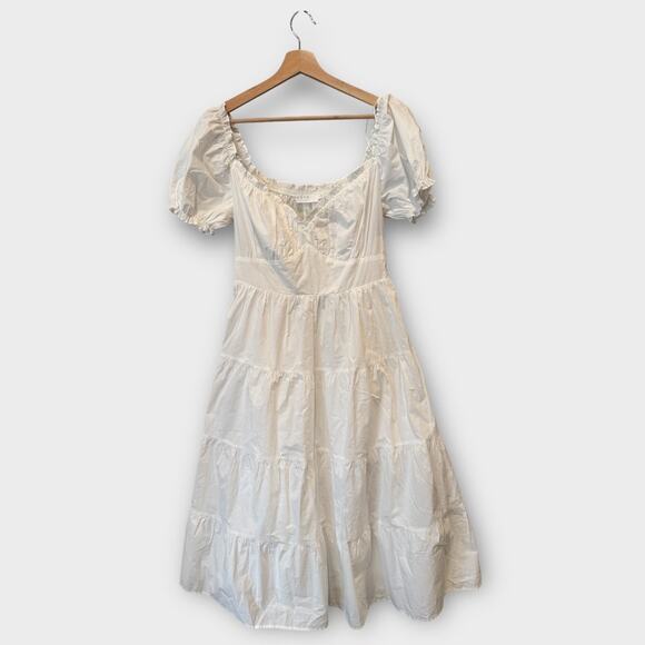 ASTR the Label Sweetheart Neck Tiered Ruffle Cotton Dress Size Large - Picture 7 of 13